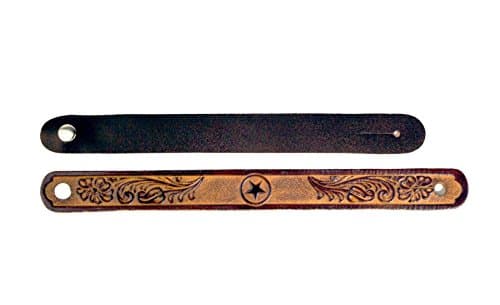 Walker & Williams AT-2 Brown Leather Acoustic Guitar Strap Button Adapter