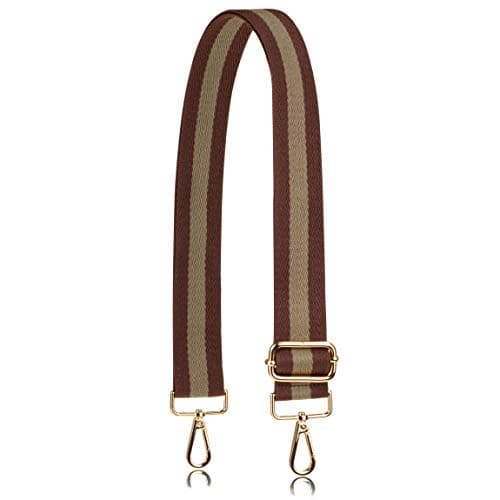Allzedream Purse Strap Replacement Crossbody Handbag Stripe Wide Adjustable — Chestnut
