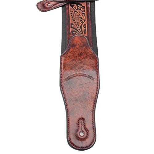 Walker & Williams GB-101 Bourbon Brown Handmade Leather Strap for Guitars