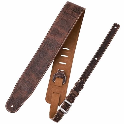 Nefelibata Full Grain Cowhide Guitar Strap with Foam Padding — Stone Pattern
