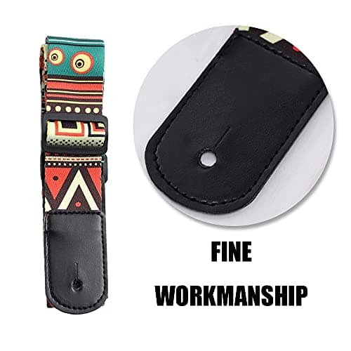 Vintage Woven Leather Guitar Strap for Ukulele & Small Guitar Adjustable Shoulder Strap