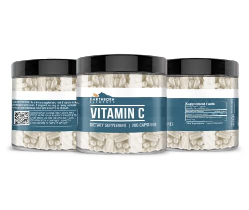 Earthborn Elements Vitamin C 200 Capsules, Pure & Undiluted
