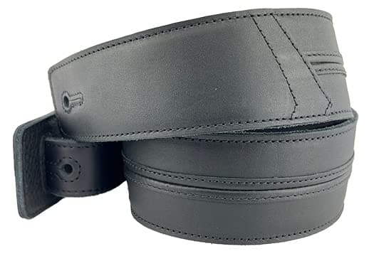 Original Straight Up Full Grain Padded Leather Guitar Strap — Carbon Black