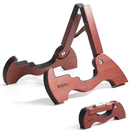 WINGO Portable Wood A-Frame Guitar Stand for Acoustic, Electric & Classical Guitars