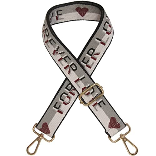 Duwi Wide Multicolor Guitar Style Handbag & Purse Strap — no,greywhite,fl