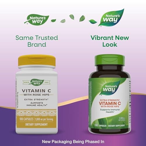 Nature's Way Extra Strength Vitamin C with Rose Hips, Supports Immune & Collagen Health, 100 Capsules