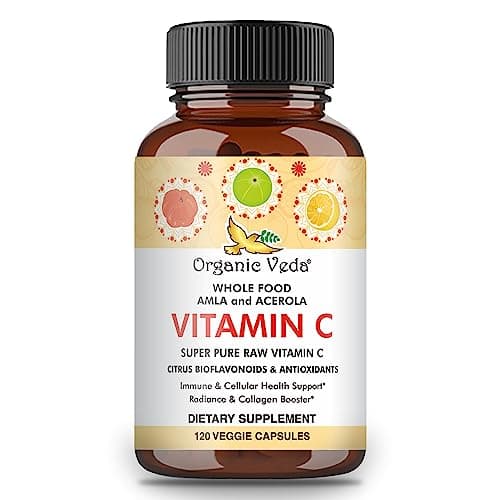 Veda Superfruits Vitamin C Capsules - Acerola Cherry & Amla Berry, 120 Vegan Pills for Immunity & Skin Health