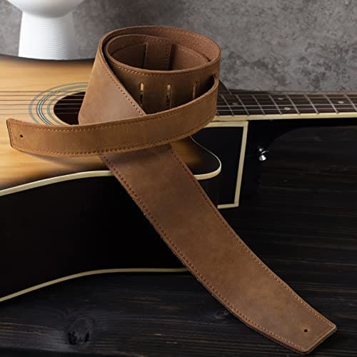 Rclover Personalized Guitar Strap & Case Set Brown