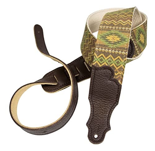 2" Vintage Aztec Guitar Strap — Olive