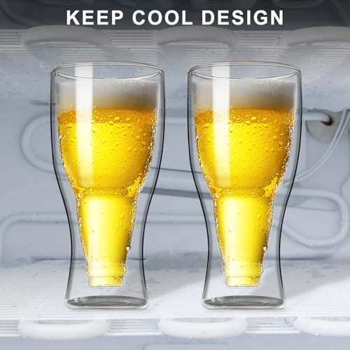 15 oz Beer Glasses Set of 2, Gift for Men