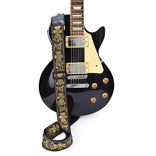 Vintage Classical Pattern CloudMusic Guitar Strap with Leather Ends