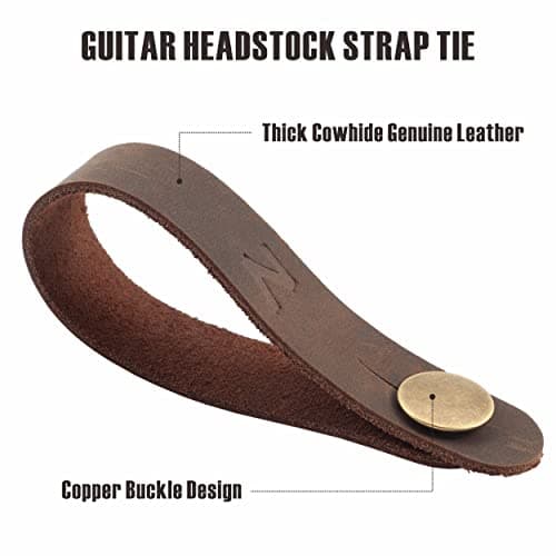 Nefelibata Guitar Strap Lock, Leather Button for Acoustic, Ukulele & Mandolin