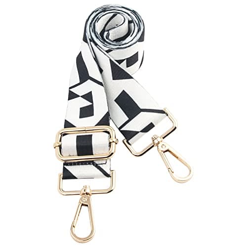 Chushui Replacement Crossbody Shoulder Strap for Handbag — Black and White Chain Print