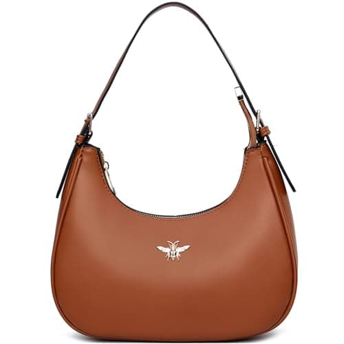CROJUYI Small Crescent Shoulder Purse for Women — Q Dark Brown