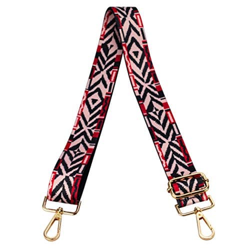 ZANQANO Adjustable Crossbody Strap for Purse and Guitar Multicolor Handbag Straps — Geometry Pink