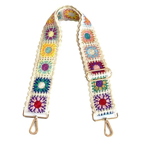 Crochet Flower Purse Straps for Women's Crossbody Handbags