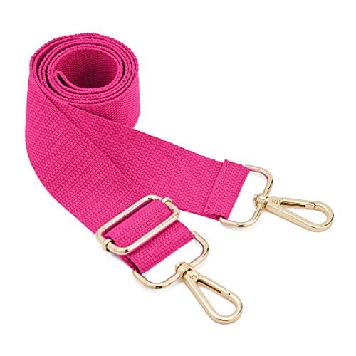 DEVPSISR Wide Shoulder Strap Replacement Adjustable Crossbody Canvas Bag — Rose Red