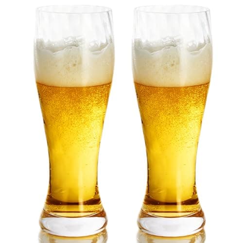 Pilsner Beer Glasses Set of 2, Great Gift Idea for Men — With Light Spiral Pattern