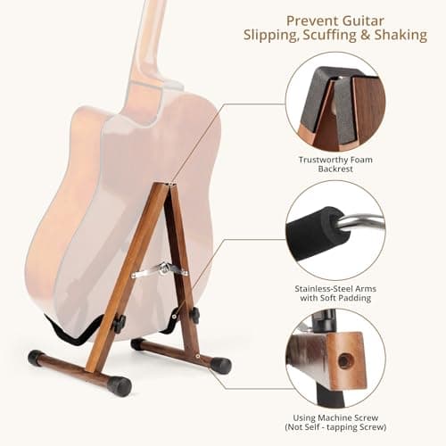 MUSO America Black Walnut Guitar Bass Ukulele Banjo Mandolin Stand