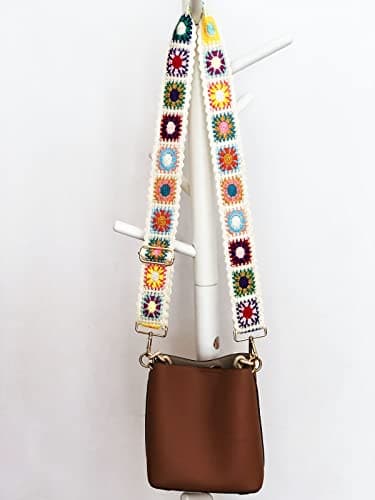 Crochet Flower Purse Straps for Women's Crossbody Handbags