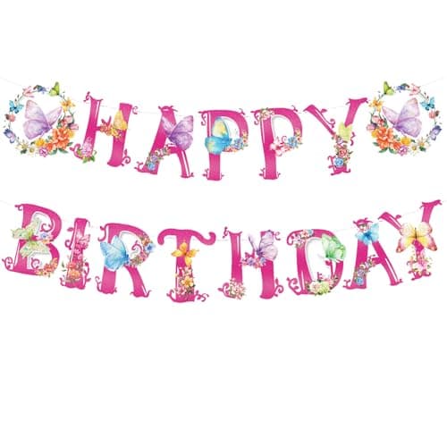 Camping Theme Birthday Party Decorations Kit Banner Topper — Pink1