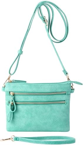 B Bretnano Vegan Mini Crossbody Purse with Tassel Accents — Mint Green Nn