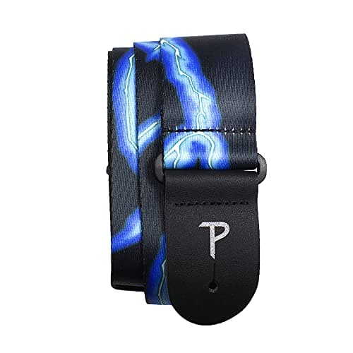 Perri's Leathers Ltd. Metallica Polyester Guitar Strap - Ride the Lightning (LPCP-257) — Blue Lightning