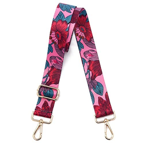 DOAPMLL Adjustable Gold Hardware Canvas Shoulder Strap for Women's Crossbody Purse — Flower02