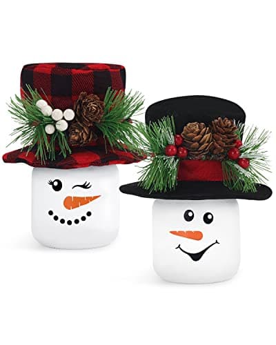 Snowman Winter Mini Mason Jars for Farmhouse Tiered Tray Decor