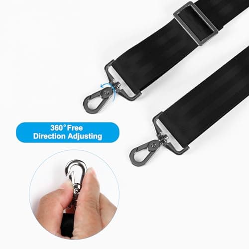 MOSISO 59 Inch Breathable Shoulder Strap, Non-Slip & Padded for Laptop Bags, Black