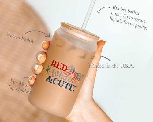 Patriotic 16oz Beer Can Glass