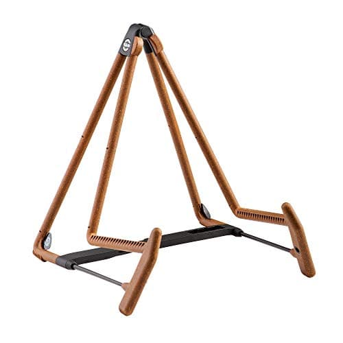 K&M Heli 2 Guitar Stand - Black - Sturdy A-Frame Stand — Cork