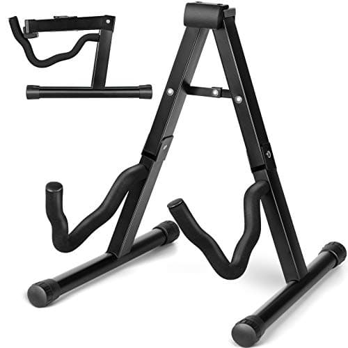 CAHAYA Folding Metal Guitar Stand CY0251 for Acoustic, Classical, Electric & Bass Guitars