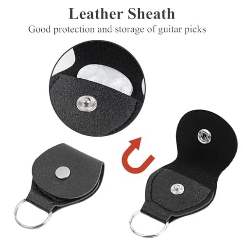 Adjustable Guitar Strap with 2 Locks, 2 Picks, Holder & Leather Button