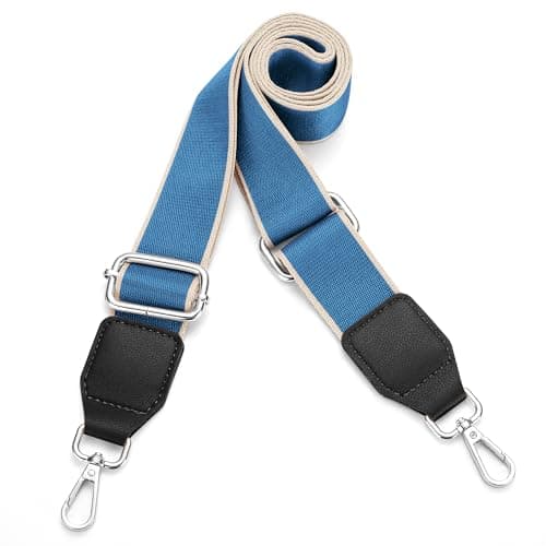Universal Adjustable Crossbody Purse Strap for Handbags — Silver - Blue