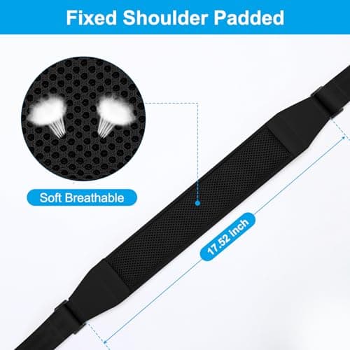 MOSISO 59 Inch Breathable Shoulder Strap, Non-Slip & Padded for Laptop Bags, Black