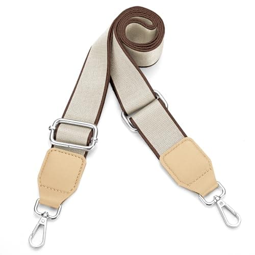Universal Adjustable Crossbody Purse Strap for Handbags — Silver - Beige
