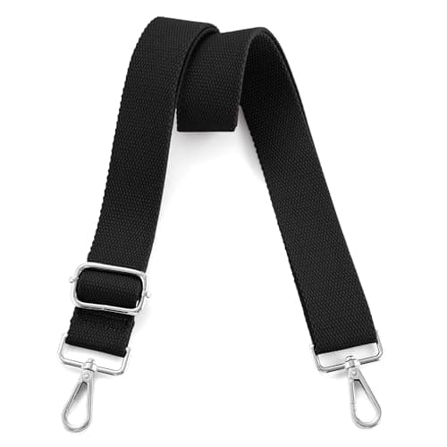 Universal Adjustable Crossbody Shoulder Bag Strap — Silver - Black