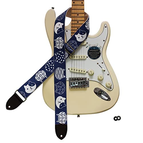 MUSIC FIRST Vintage Style Hand-Made Crochet Flowers Electric Guitar & Bass Strap, 2 Inch Width — Fortune Cat