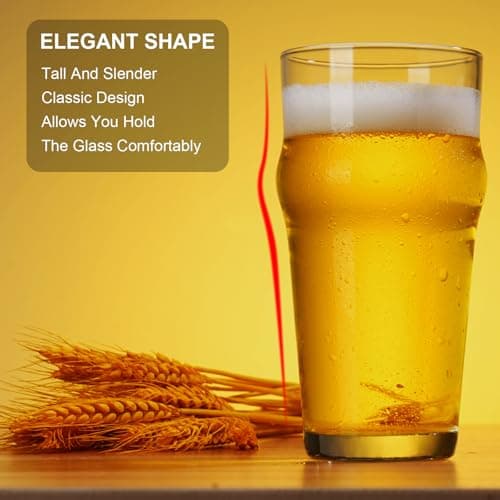 Pint Glasses Set of 4 for Beer Enthusiasts