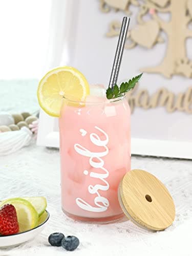 Engagement Gifts for Bride to Be and Newly Engaged Couples: Mrs. Beer Can Glass and Travel Mug Set — Bride