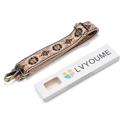 Adjustable Replacement Shoulder Strap for Crossbody Bags, Retro Jacquard Embroidery Design