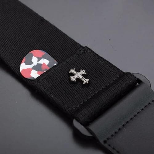 Vintage Bass Guitar Strap with Pick Pocket and Adjustable Ends