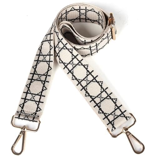 Women's Handbag Shoulder Strap - Wide 3.8cm Crossbody Bag Replacement — Geometry-beige