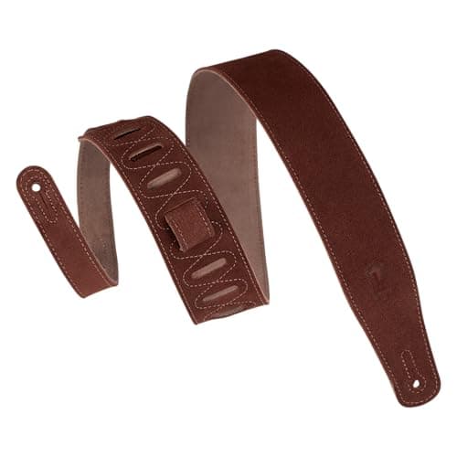 Levy's Simply Suede Series Black Guitar Strap MS26-BLK — Rust