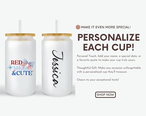 Patriotic 16oz Beer Can Glass