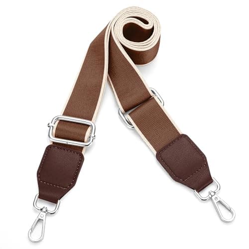 Universal Adjustable Crossbody Purse Strap for Handbags — Silver - Brown