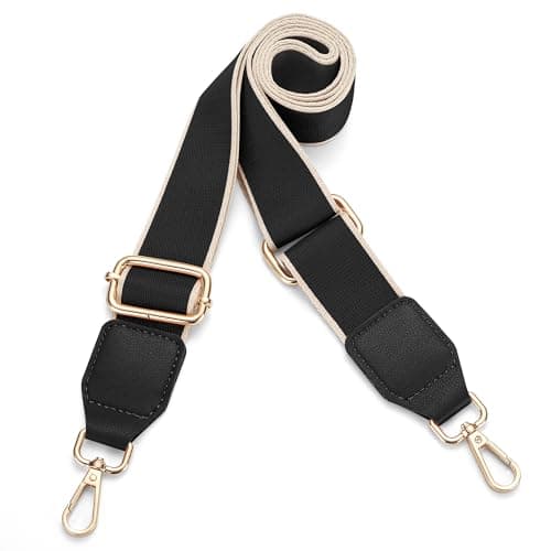 Universal Adjustable Crossbody Purse Strap for Handbags — Gold - Black