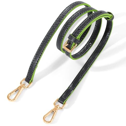 Hamdecro Leather Purse Strap Replacement, Crossbody & Shoulder Straps for Bags, Adjustable — Grey - Green