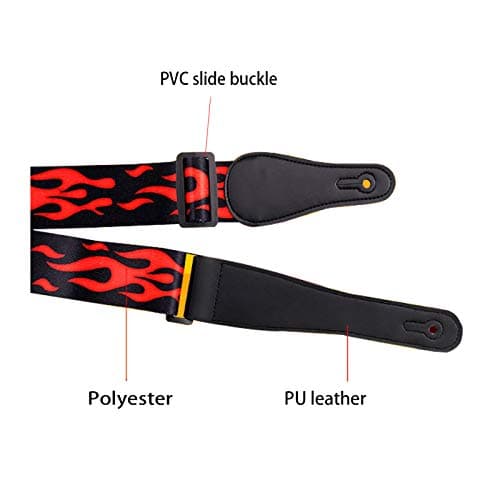 RAUYIVANY Adjustable Nylon & Polyester Guitar Strap (35-58 Inches) Flamingo Style